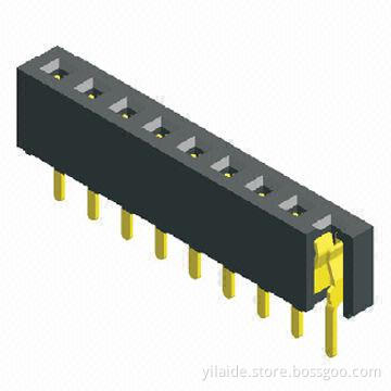 2.0 Pitch Female Connector, Made of NY6T and LCP, Gold Flash and Tin Plating